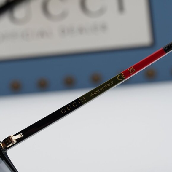 Gucci GG0544S 007 Square Sunglasses - Shiny Black/Grey Gradient